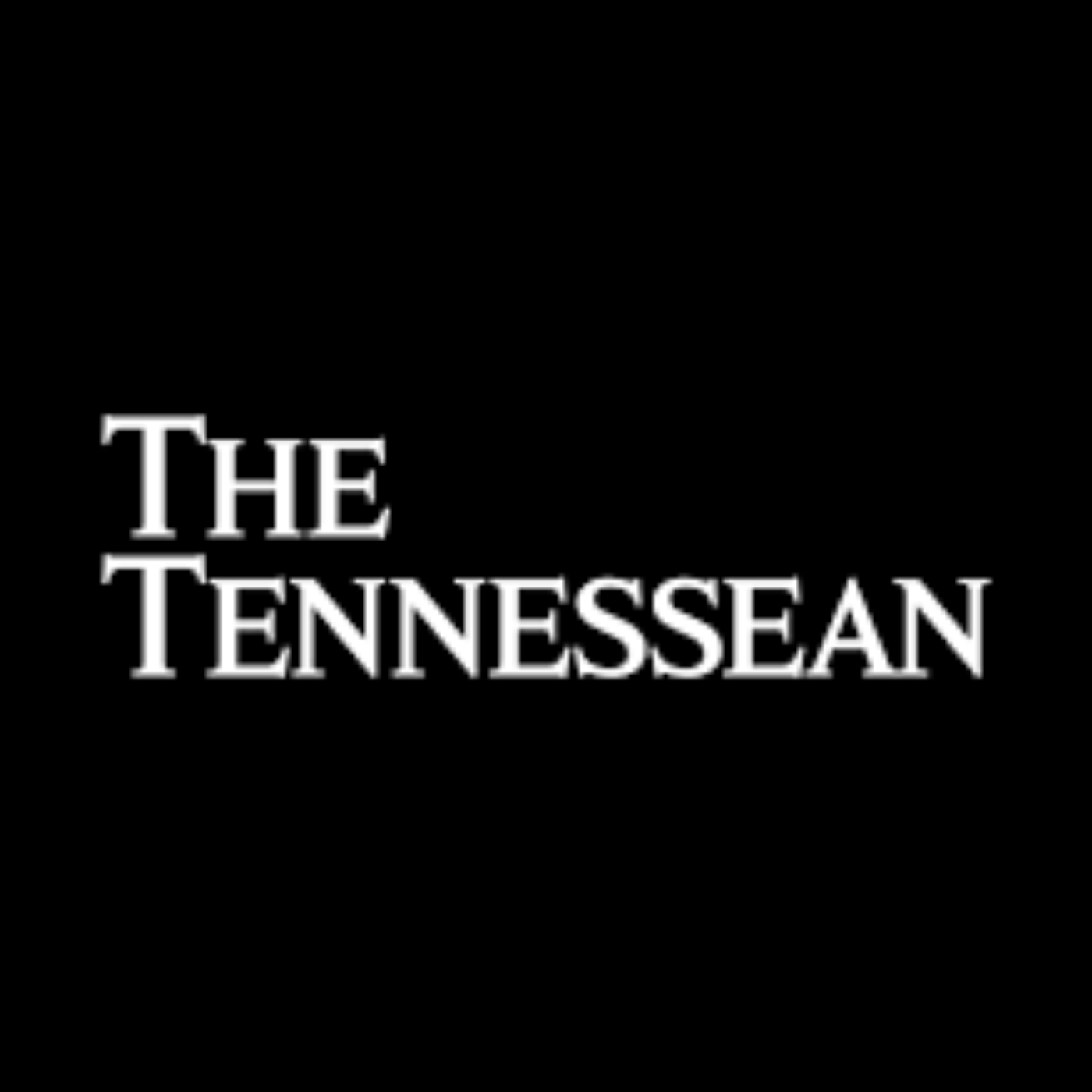 The tennessean logo on a black background.